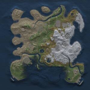 Thumbnail Rust Map: Procedural Map, Size: 3500, Seed: 2047361053, 14 Monuments