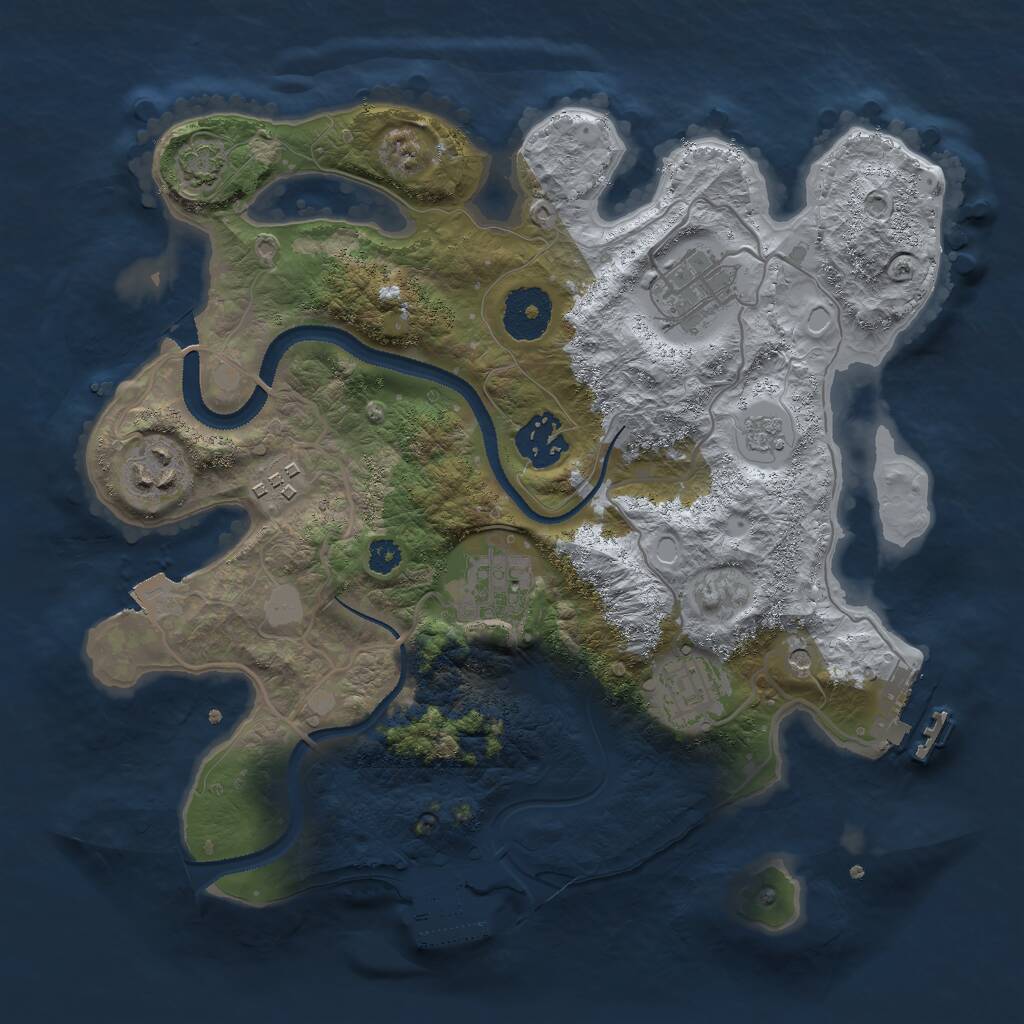 Rust Map: Procedural Map, Size: 3000, Seed: 86937957, 12 Monuments