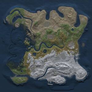 Thumbnail Rust Map: Procedural Map, Size: 3750, Seed: 793506389, 16 Monuments