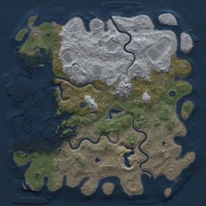 Thumbnail Rust Map: Procedural Map, Size: 5000, Seed: 1270745034, 17 Monuments