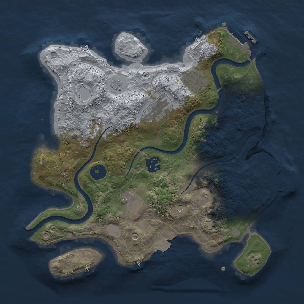 Rust Map: Procedural Map, Size: 3000, Seed: 9841023, 11 Monuments