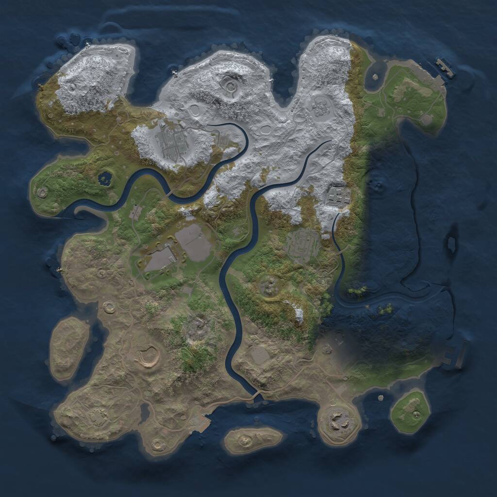 Rust Map: Procedural Map, Size: 3500, Seed: 13122025, 13 Monuments