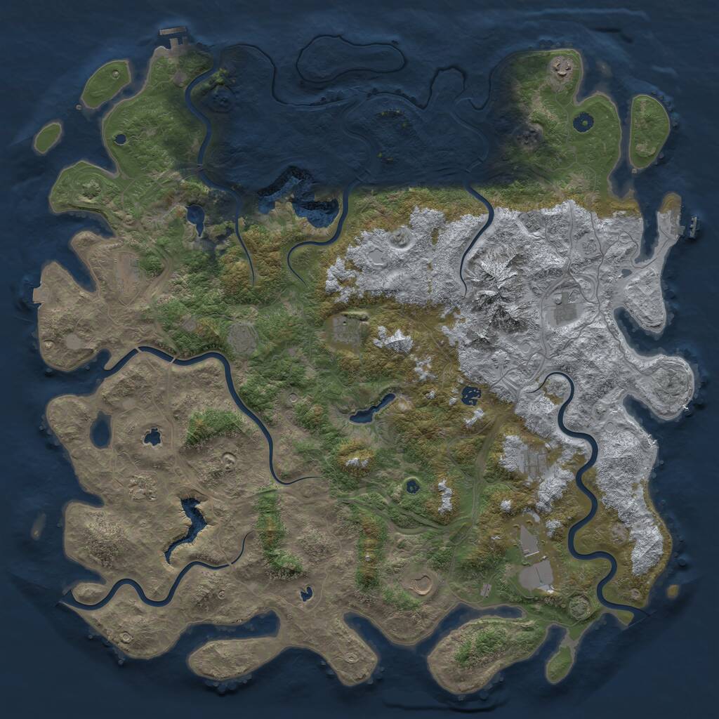 Rust Map: Procedural Map, Size: 5500, Seed: 558240, 17 Monuments