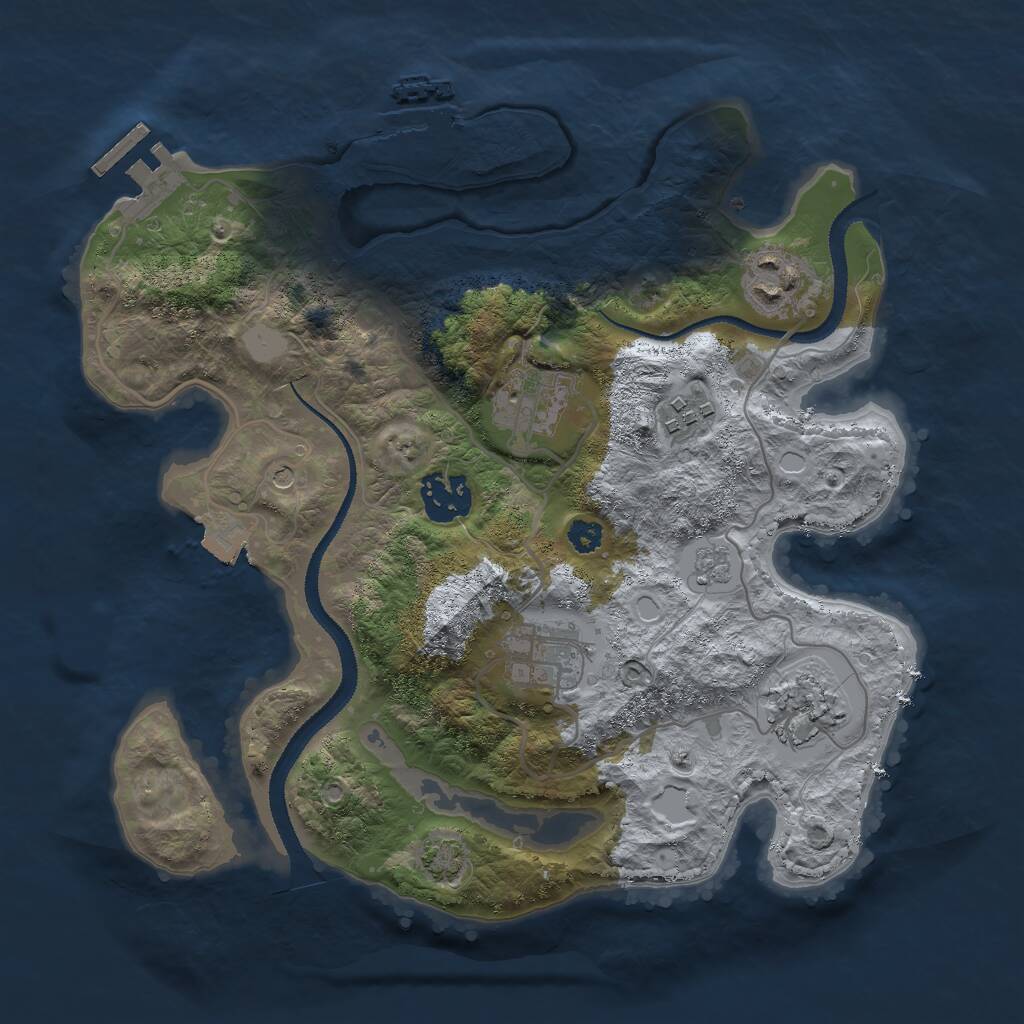 Rust Map: Procedural Map, Size: 3000, Seed: 38824, 12 Monuments