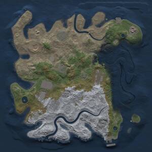 Thumbnail Rust Map: Procedural Map, Size: 3500, Seed: 24323, 13 Monuments