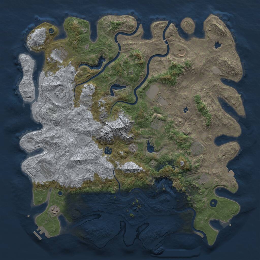Rust Map: Procedural Map, Size: 5000, Seed: 449190196, 17 Monuments