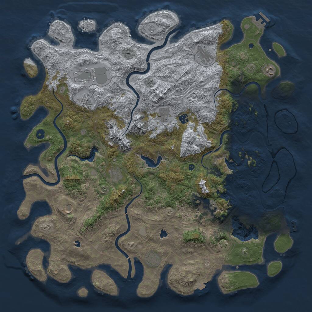 Rust Map: Procedural Map, Size: 5000, Seed: 88847362, 17 Monuments