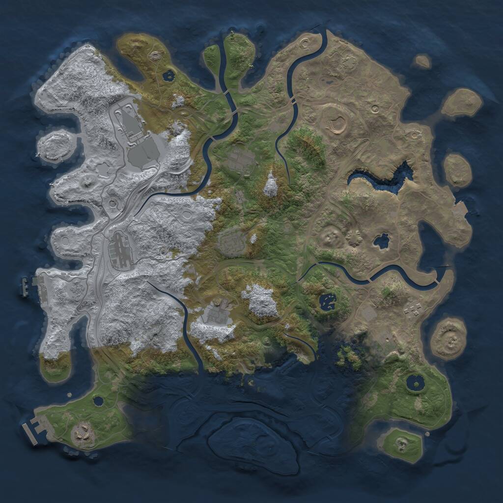 Rust Map: Procedural Map, Size: 4250, Seed: 1877007586, 16 Monuments