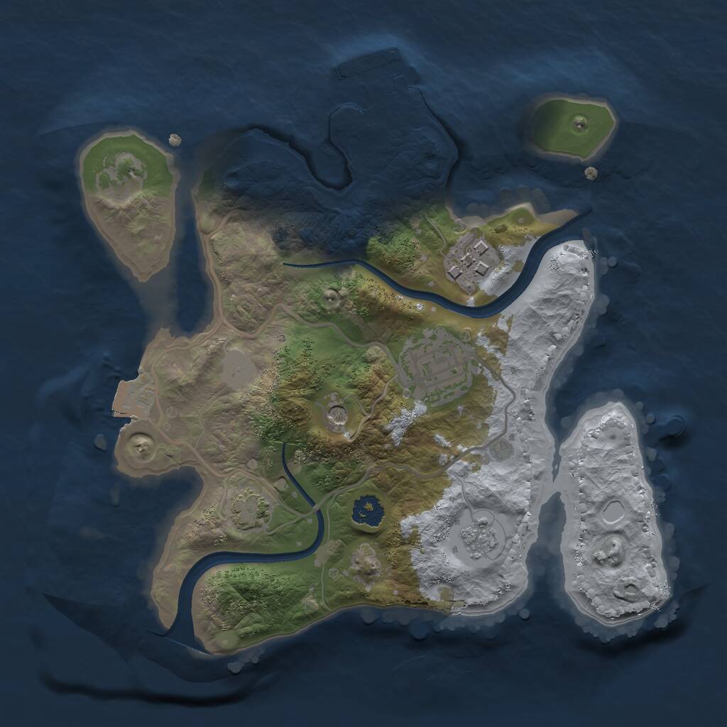 Rust Map: Procedural Map, Size: 2300, Seed: 8988857, 7 Monuments