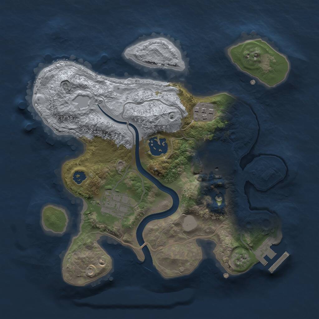 Rust Map: Procedural Map, Size: 2500, Seed: 69548530, 7 Monuments