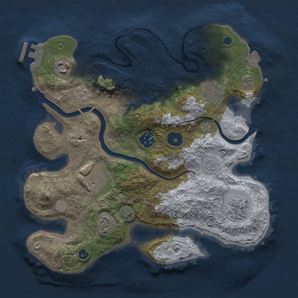 Rust Map: Procedural Map, Size: 3000, Seed: 1006428821, 11 Monuments