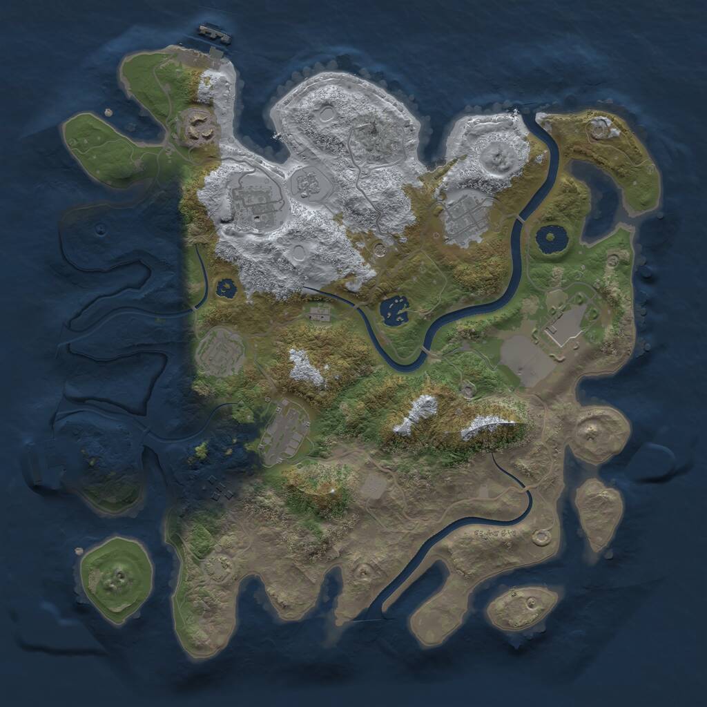 Rust Map: Procedural Map, Size: 3500, Seed: 29170, 14 Monuments