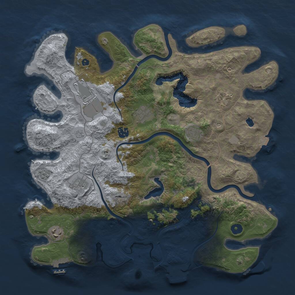 Rust Map: Procedural Map, Size: 4000, Seed: 626373237, 14 Monuments
