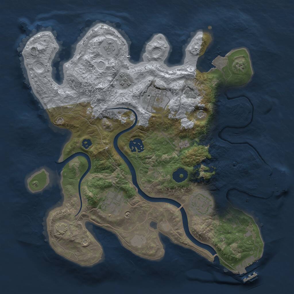 Rust Map: Procedural Map, Size: 3000, Seed: 434141, 11 Monuments