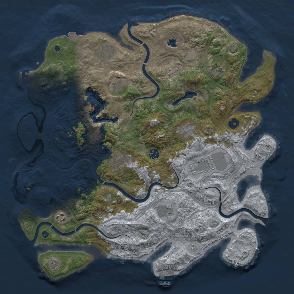 Rust Map: Procedural Map, Size: 4250, Seed: 2082979918, 16 Monuments