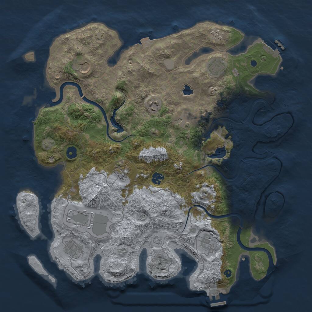 Rust Map: Procedural Map, Size: 4000, Seed: 1142751162, 16 Monuments
