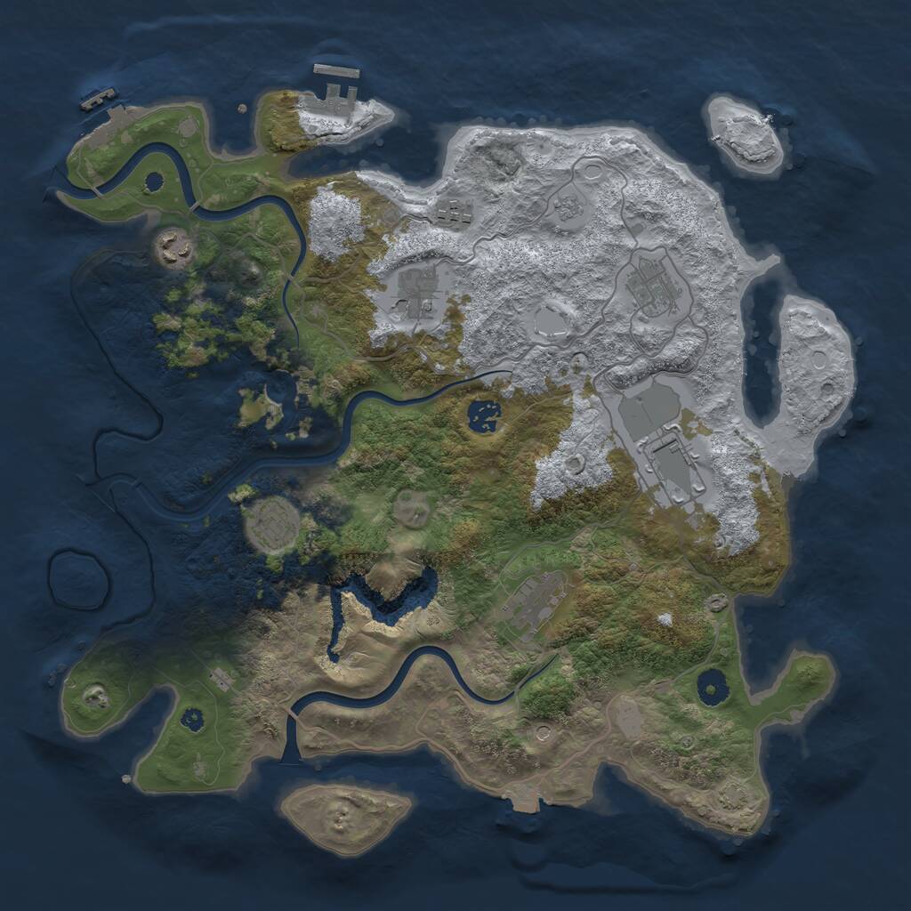 Rust Map: Procedural Map, Size: 4000, Seed: 266599441, 14 Monuments