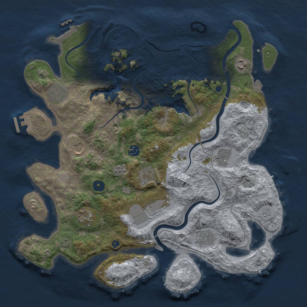 Rust Map: Procedural Map, Size: 4000, Seed: 9437489, 16 Monuments