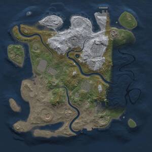 Thumbnail Rust Map: Procedural Map, Size: 3500, Seed: 3802, 12 Monuments