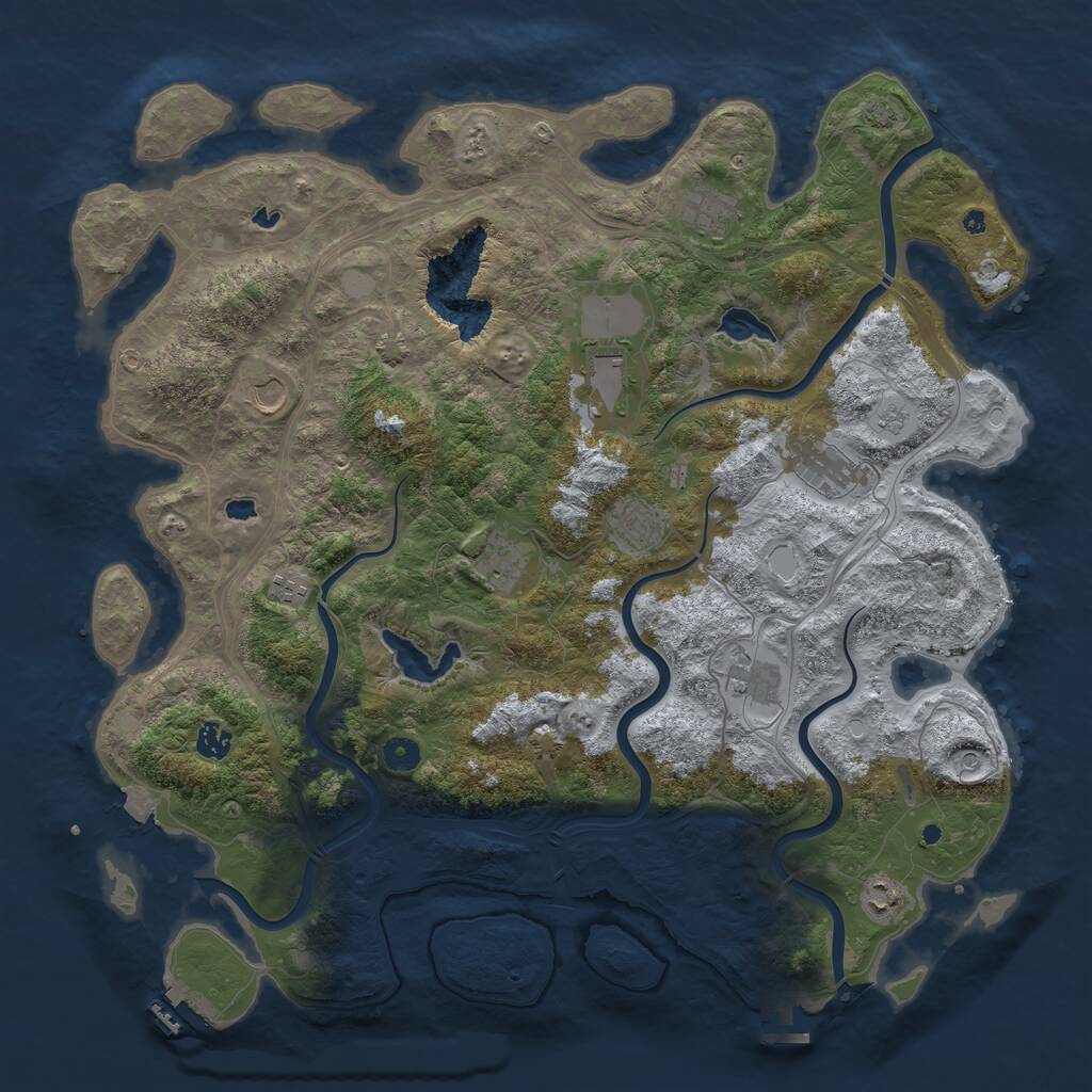 Rust Map: Procedural Map, Size: 4600, Seed: 644169205, 16 Monuments