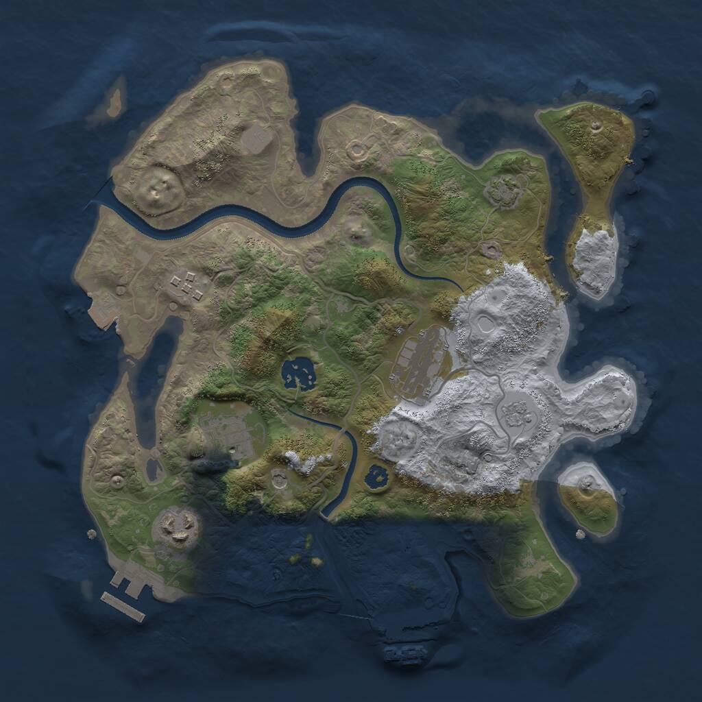 Rust Map: Procedural Map, Size: 3000, Seed: 43797, 11 Monuments