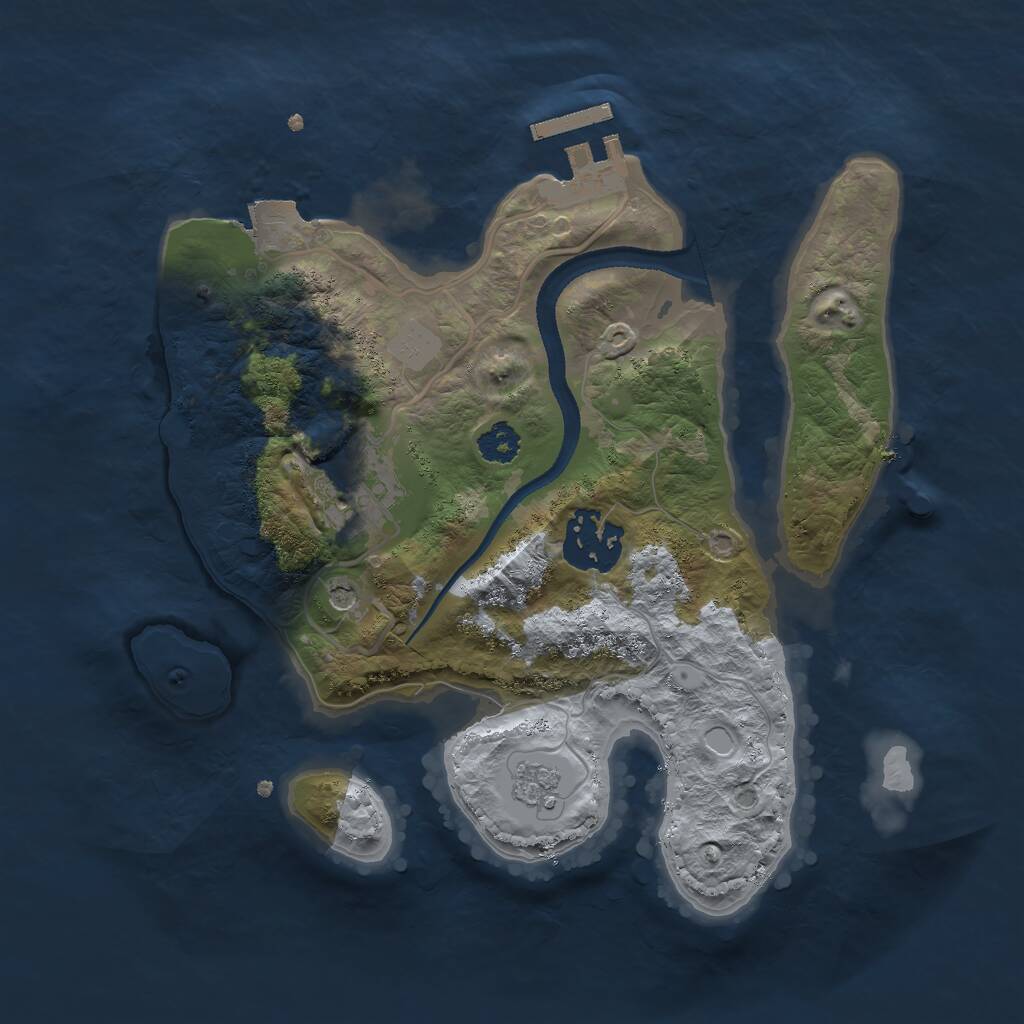 Rust Map: Procedural Map, Size: 2500, Seed: 14563, 6 Monuments