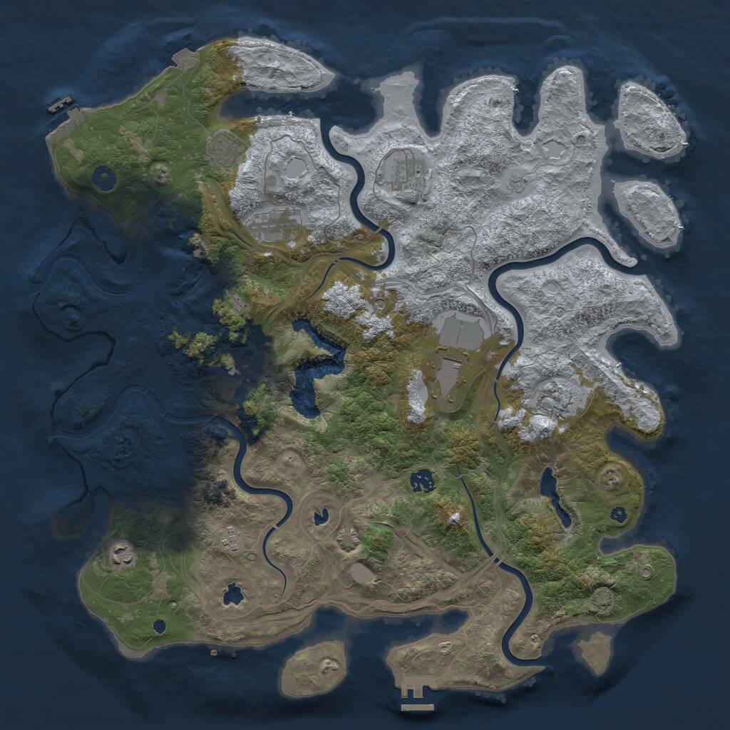 Rust Map: Procedural Map, Size: 4500, Seed: 597924940, 15 Monuments
