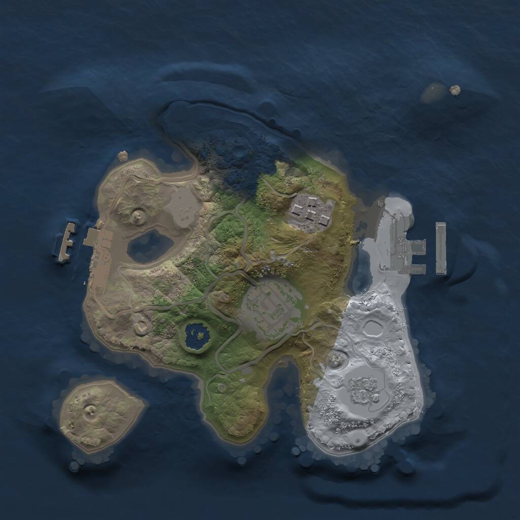 Rust Map: Procedural Map, Size: 2000, Seed: 89457, 6 Monuments