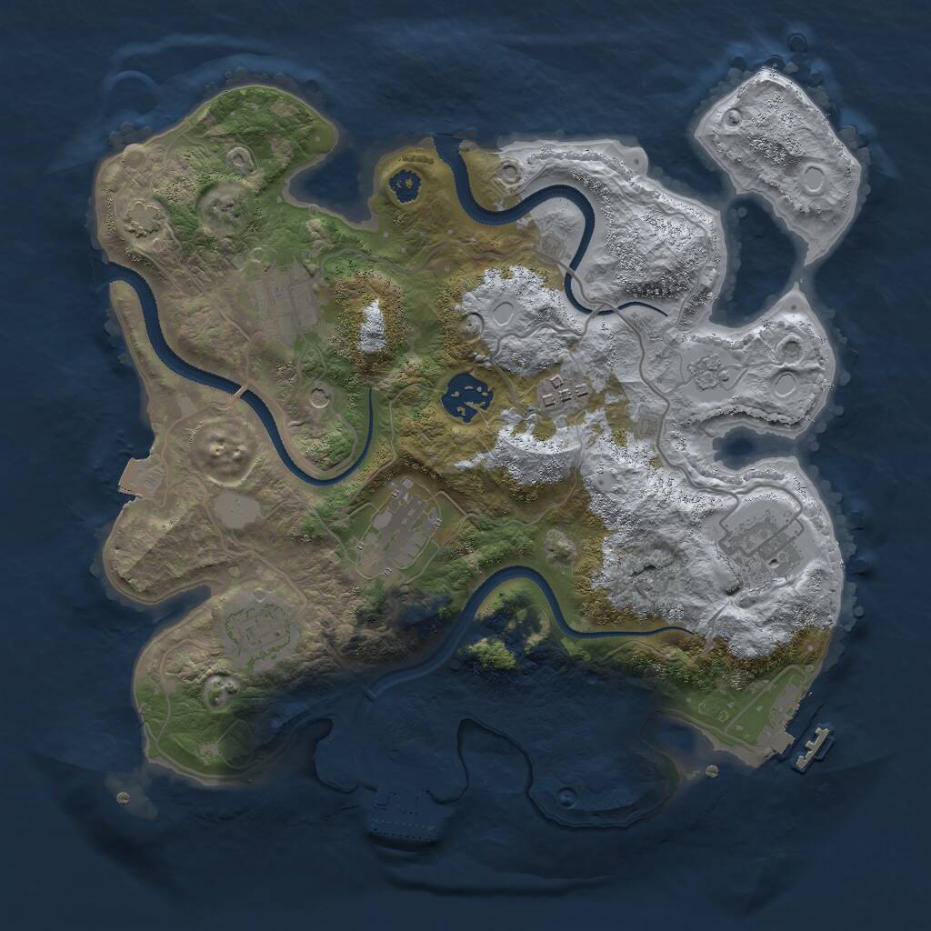 Rust Map: Procedural Map, Size: 3000, Seed: 19187, 12 Monuments