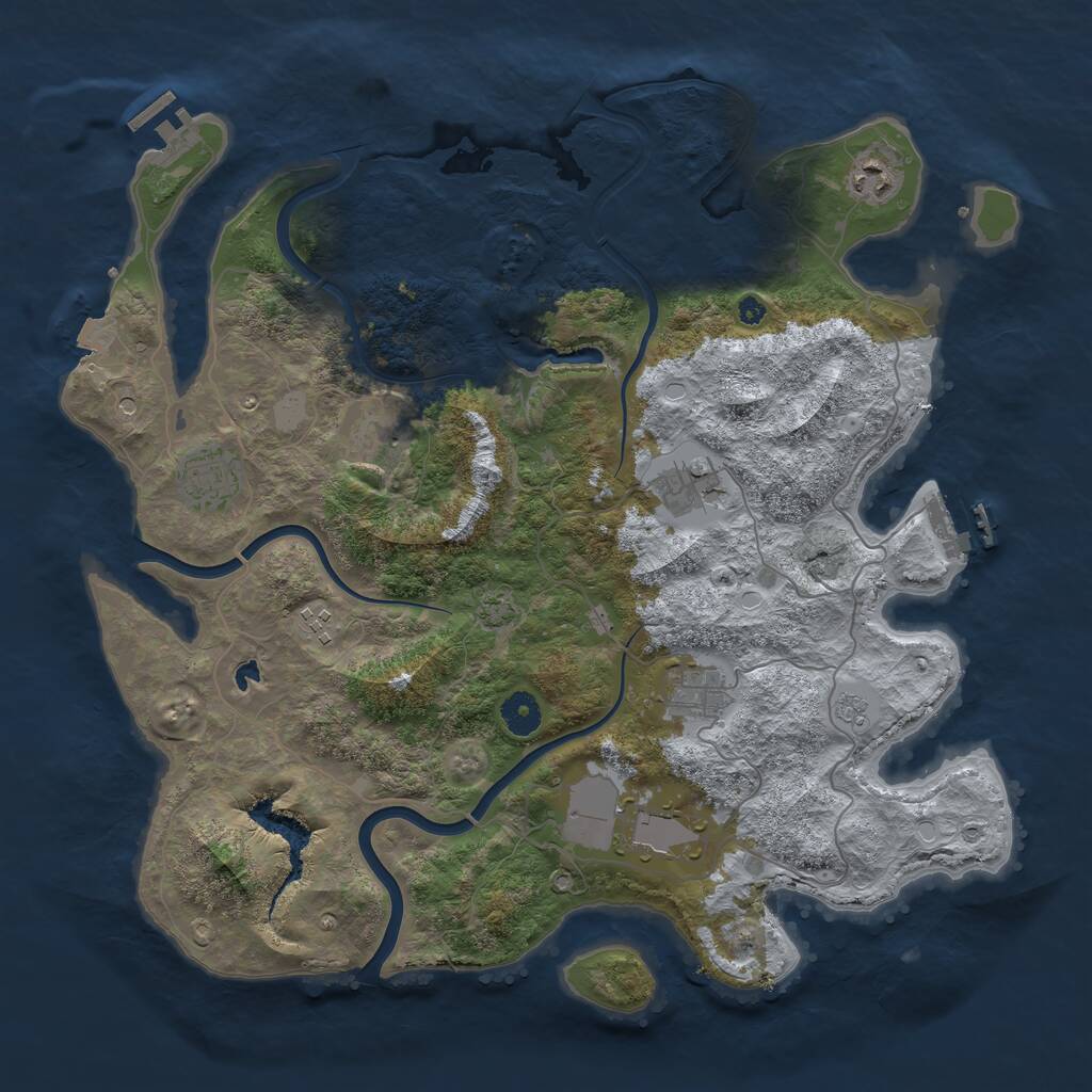 Rust Map: Procedural Map, Size: 4000, Seed: 1108231113, 13 Monuments