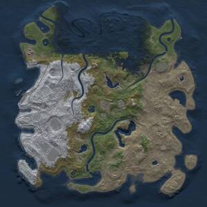 Thumbnail Rust Map: Procedural Map, Size: 4500, Seed: 652283991, 17 Monuments