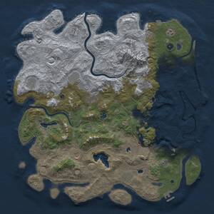 Thumbnail Rust Map: Procedural Map, Size: 5000, Seed: 1721570512, 17 Monuments