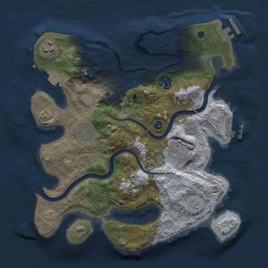 Thumbnail Rust Map: Procedural Map, Size: 3000, Seed: 10886, 11 Monuments