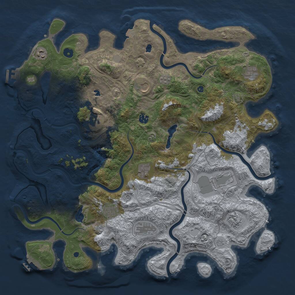 Rust Map: Procedural Map, Size: 4500, Seed: 2005521165, 17 Monuments