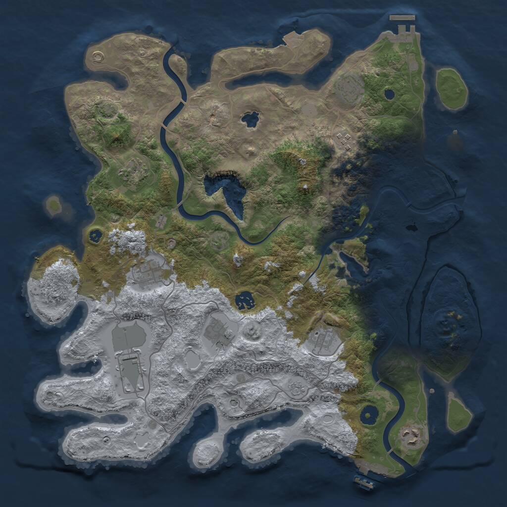 Rust Map: Procedural Map, Size: 4000, Seed: 1974817402, 15 Monuments