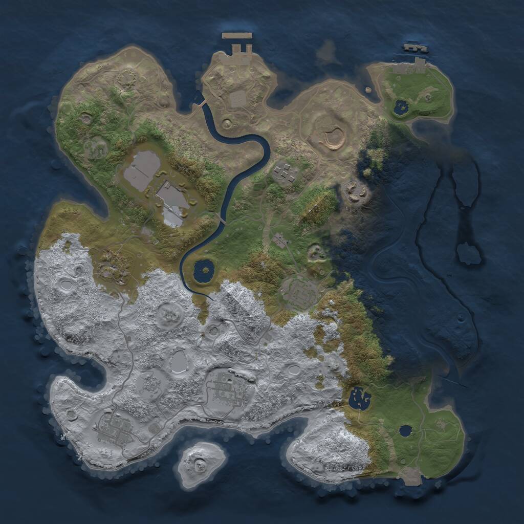 Rust Map: Procedural Map, Size: 3500, Seed: 174719903, 15 Monuments