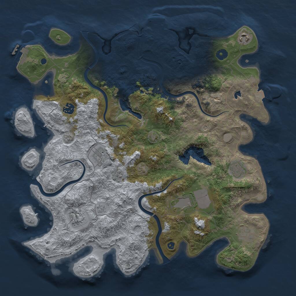 Rust Map: Procedural Map, Size: 4000, Seed: 2134124, 14 Monuments