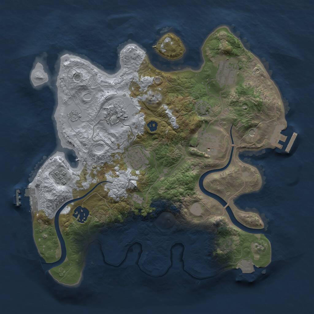 Rust Map: Procedural Map, Size: 3000, Seed: 29094, 12 Monuments