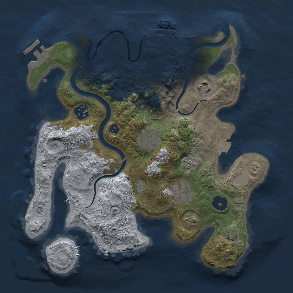 Rust Map: Procedural Map, Size: 3000, Seed: 27069, 11 Monuments