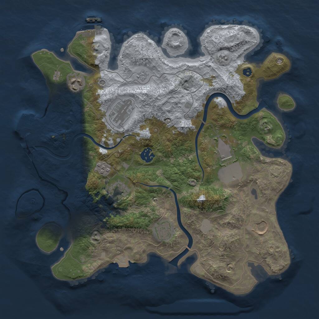 Rust Map: Procedural Map, Size: 3500, Seed: 15196, 14 Monuments