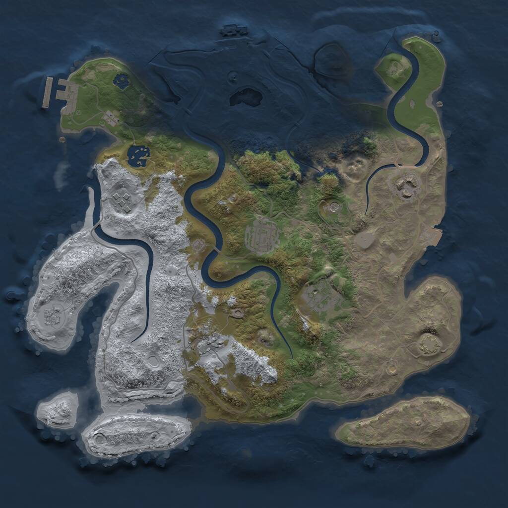 Rust Map: Procedural Map, Size: 3300, Seed: 234089, 12 Monuments