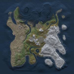 Thumbnail Rust Map: Procedural Map, Size: 3000, Seed: 22457, 10 Monuments