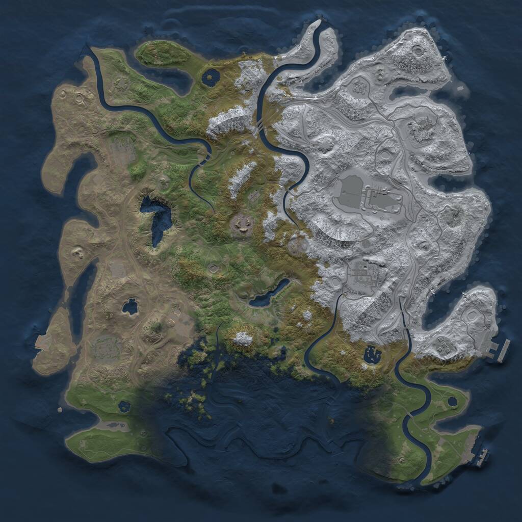 Rust Map: Procedural Map, Size: 4380, Seed: 1924324312, 15 Monuments