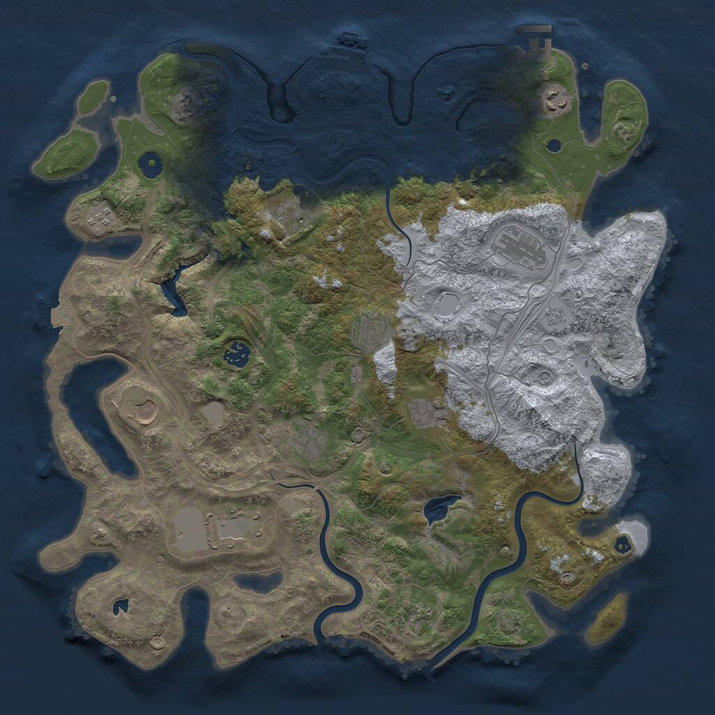 Rust Map: Procedural Map, Size: 4250, Seed: 707896, 17 Monuments