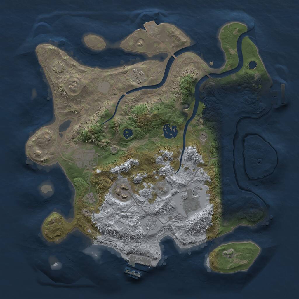 Rust Map: Procedural Map, Size: 3000, Seed: 6234521, 11 Monuments