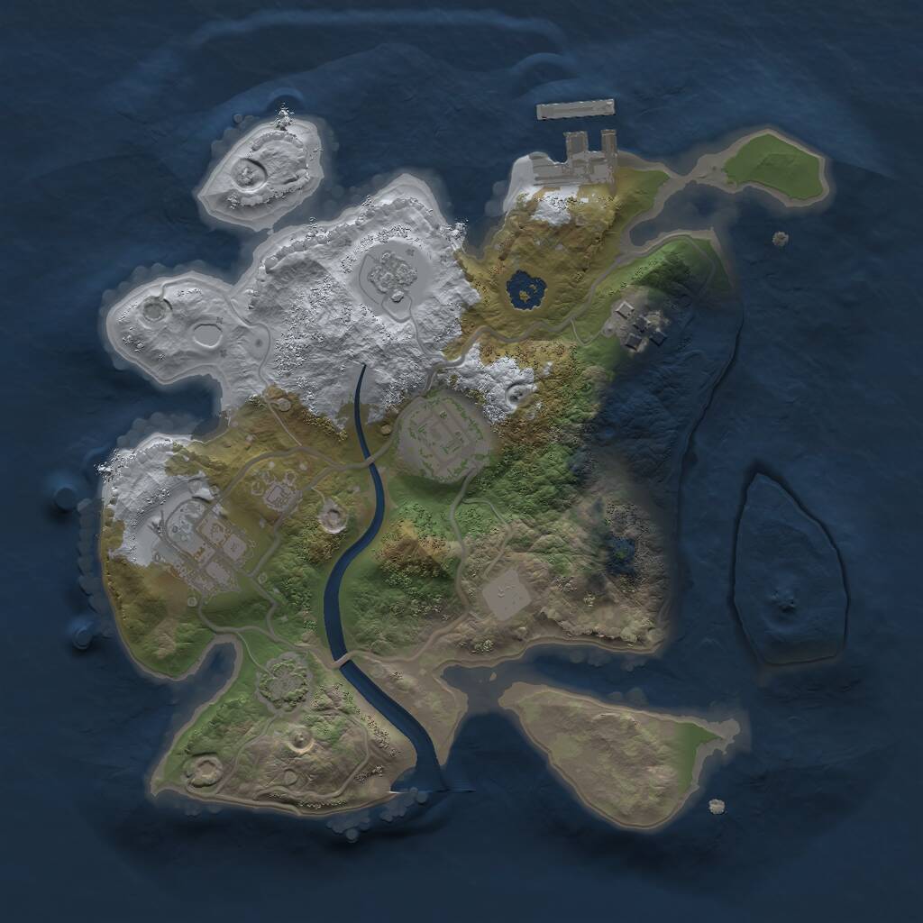 Rust Map: Procedural Map, Size: 2400, Seed: 266648, 7 Monuments