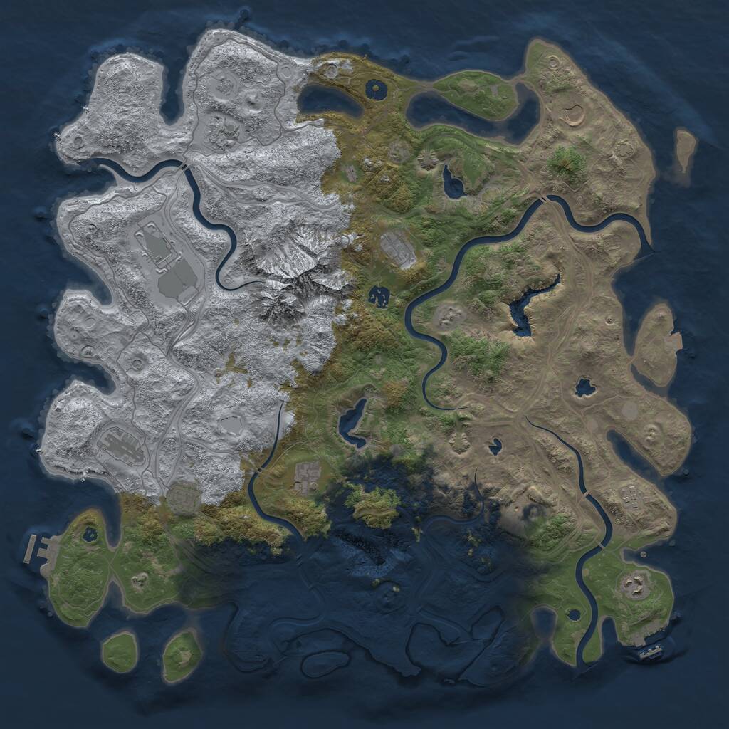 Rust Map: Procedural Map, Size: 5000, Seed: 6459137, 17 Monuments