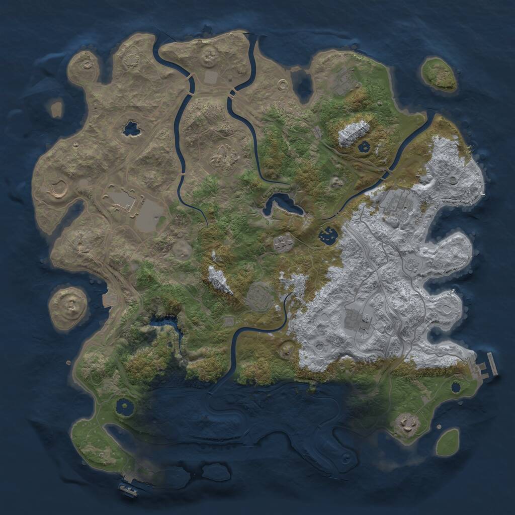 Rust Map: Procedural Map, Size: 4350, Seed: 211994780, 16 Monuments