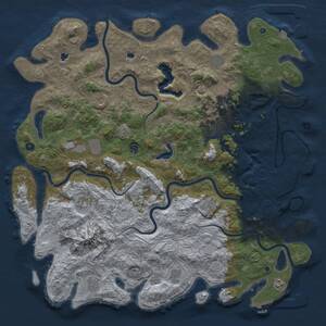 Thumbnail Rust Map: Procedural Map, Size: 5500, Seed: 831403396, 17 Monuments