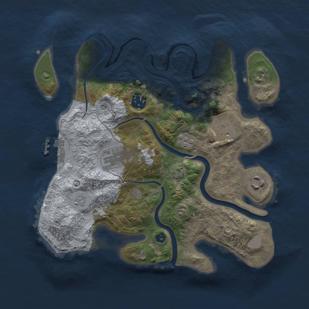 Rust Map: Procedural Map, Size: 3000, Seed: 20840, 10 Monuments